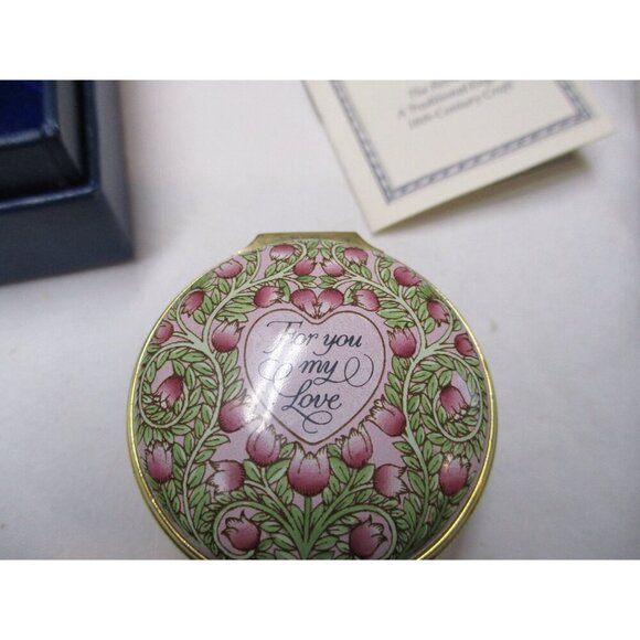 Enamel Box Halcyon Days St. Valentines Day 1993 Snuff Pill Jewelry lovers - Picture 7 of 7